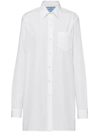 Prada cotton shirt minidress - women - Cotton - 38 - White