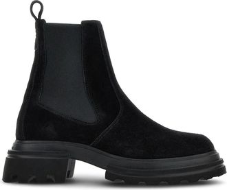Hogan 10-Storey Chelsea Enkellaarsjes - Dames - Chelseaboots - Zwart - 35 1/2 EU - Leer - Schoenen
