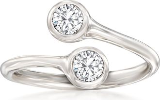Ross-Simons Bezel-Set Diamond Bypass Ring in Platinum