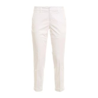 Fay Slim-fit Trousers, female, White, Size: W26 White Stretch Cotton Capri Pants