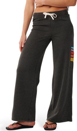 Rip Curl Surf Revival Wide Leg Fleece Pants in Washed Black at Nordstrom, Size Xx-Large