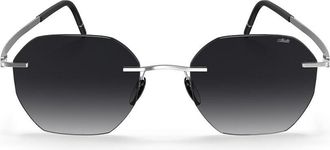 Silhouette Cabrillo Rimless 8748/75 7000 Mens Sunglasses Silver Size 50