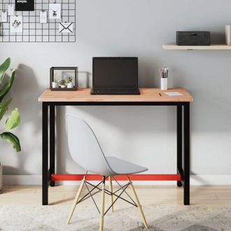 vidaXL vidaXL Banco da Lavoro 115x55x81,5 cm Legno Massello Faggio e Metallo