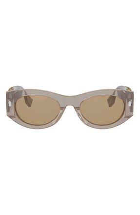 Fendi Roma 52mm Oval Sunglasses in Beige/Other /Brown at Nordstrom