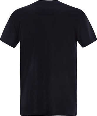 PT01 Mens Silk And Cotton T-shirt - Black - Size EU 50 (Mens)