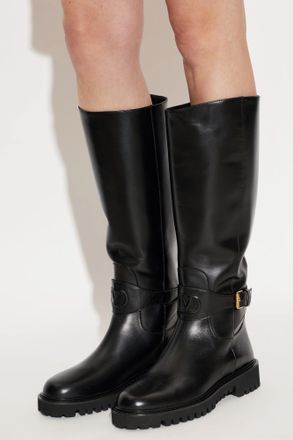 Valentino Garavani Leather Boots, Womens, Black