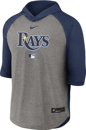 Nike Tampa Bay Rays Authentic Collection Flux Nike Mens Dri-FIT MLB 3/4-Sleeve Hooded T-Shirt in Blue | 04HI013NTPA-LQZ
