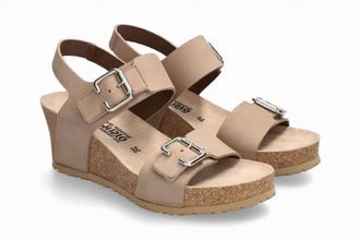 Mephisto Womens Lissandra Platform Wedge Sandal In Light Taupe Nubuck