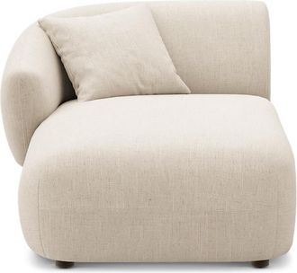 Castlery Auburn Left Chaise Customized, (Performance Linen Weave) Cream, Spill Resistant, Modular Sofa for Castlery