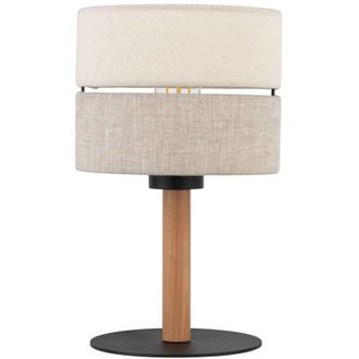 Luminosa Light Designs TK Eco Lampada da tavolo con paralume rotondo beige, lino 1xE27