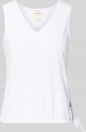 Zabaione Top mit Lochstickerei Modell Fa44bia in Weiss, Gr&ouml;&szlig;e XXL