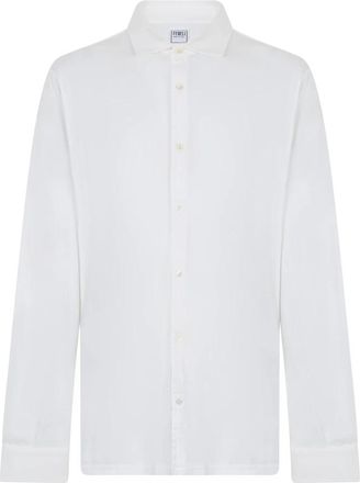 Fedeli Licht wit overhemd en ademend - Heren - Casual Overhemden - Wit - 5XL - Katoen - Overhemden