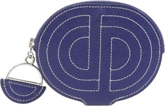 Hermès Navy Chevre Leather Coin Purse/Coin Case (Pre-Owned)