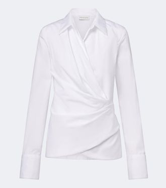 Dries Van Noten Camicia in popeline di cotone a portafoglio