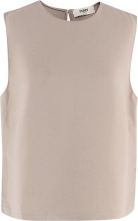 Fendi Beige Sleeveless Blouse Size M