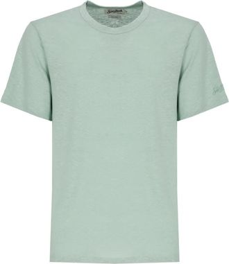 Saint Barth Ecstasea Linnen Jersey T-shirt - Heren - T-shirts - Groen - M - Linnen - Tops