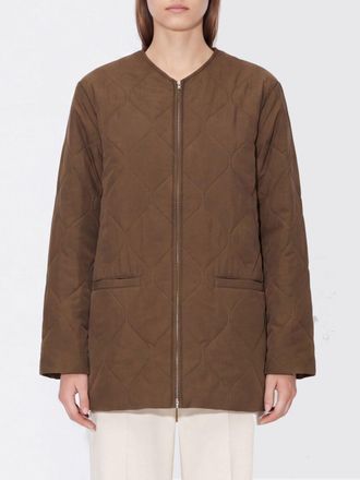 Jil Sander Quilted Short Down Jacket in Polyester with Zip Closure and V-Neck