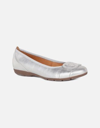 Gabor Womens Rosta Womens Ballet Pumps - Silver - Size: 4.5