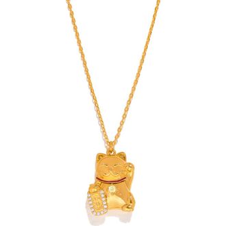 Girls Crew Lucky Cat Locket Necklace in Gold at Nordstrom