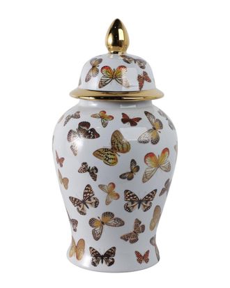 Sagebrook Home 18In Butterflies Temple Jar