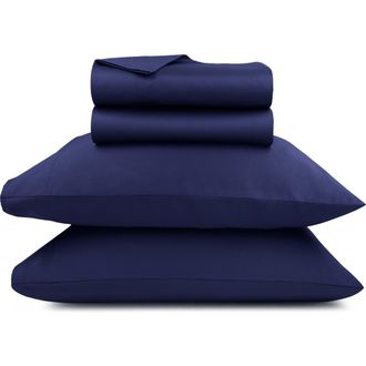 California Design Den Grand Indulgence 1000 Thread Count 100% Cotton Sateen Sheet Set in Navy Blue at Nordstrom, Size Queen