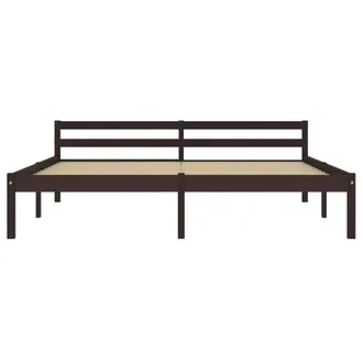 Berkfield Home Modern Bed Frame Dark Brown Solid Pine Wood 160x200 cm