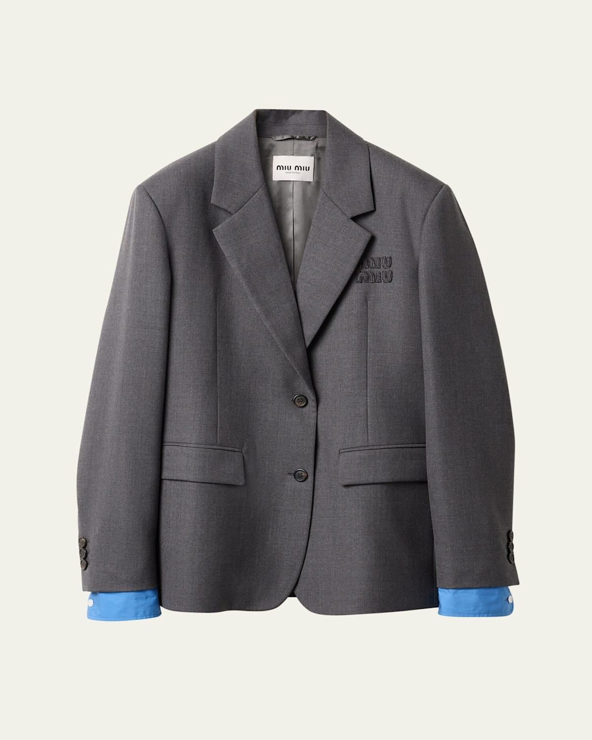 スーツ MIU MIU Women Suit Jackets MH1903SOOO13RL F0002 Black Miu Miu Blazers, sport coats and suit jackets for Women
