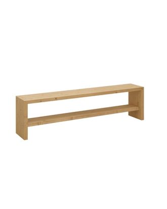 Deco Wood Banco zapatero de madera maciza en tono roble medio de 165x45cm