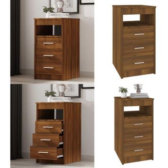 vidaXL Cassettiera Rovere Marrone 40x50x76 cm in Legno Multistrato - Cassettiera rovere - Cassettiera marrone