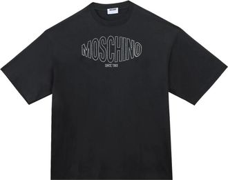 Moschino Cristalli Logo Sport T-Shirt - Heren - T-shirts - Zwart - L - Katoen - Tops