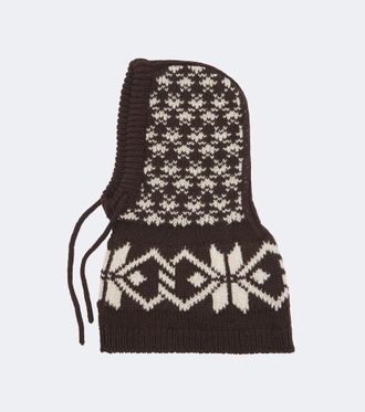 Moncler Fair Isle sequined wool-blend balaclava
