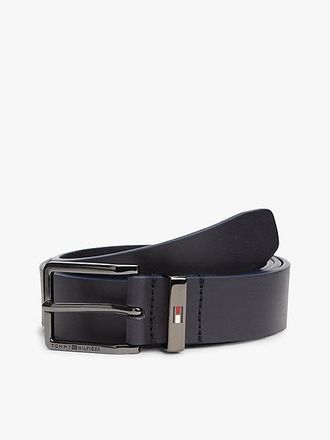 Tommy Hilfiger Debossed Logo Square Buckle Leather Belt