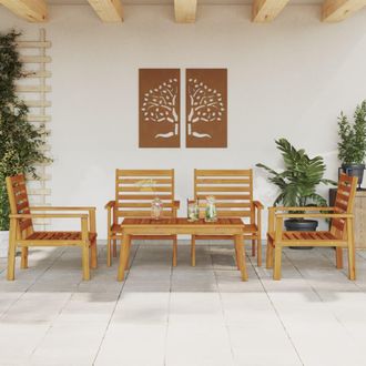 vidaXL Vidaxl - Juego De Muebles De Jard&iacute;n 5 Pzas Madera Maciza De Acacia