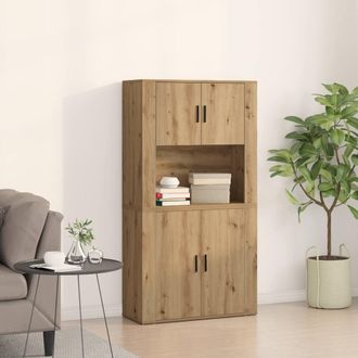 Berkfield Home Highboard Artisan Oak 80x33x150 cm Engineered Wood in Brown | Size: 80 x 33 x 150 cm
