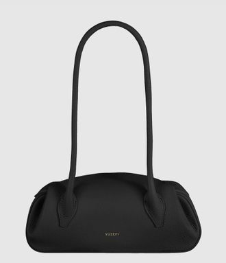 Yuzefi Sac Oyster Shoulder Bag Mini Cuir Grain&eacute; Black