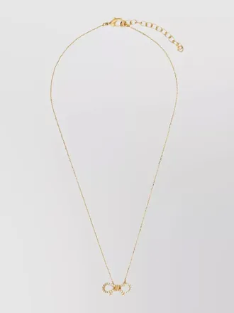 Ferragamo vara bow pav&eacute; crystal pendant necklace