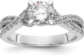 Diamond2Deal 14k White Gold Lab Grown Diamond Wedding Band Ring 0.4Ct Clarity- VS Color- G-H