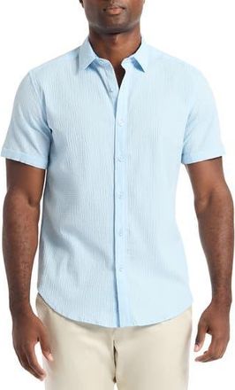 Robert Graham Harbor Short Sleeve Stretch Cotton Button-Up Shirt in Light Blue at Nordstrom Rack, Size Small