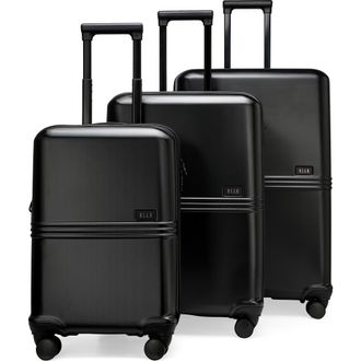 Elle Expedition 3 Piece Expandable Polycarbonate Spinner Luggage Set in Black at Nordstrom