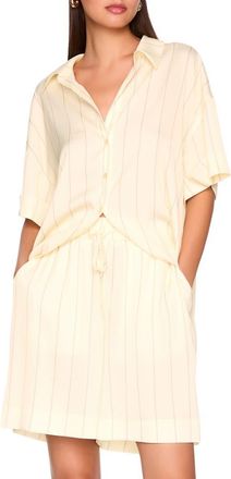 Susana Monaco Oversize Stripe Button-Up Shirt in Whipped Cream at Nordstrom, Size X-Small