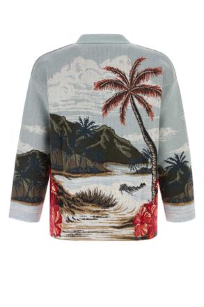 Alanui Mens Embroidered Wool Blend Cardigan Multicolormulticolo Maglieria