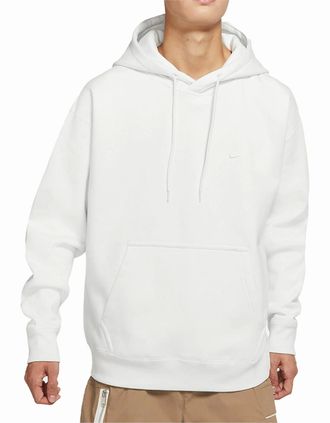 Nike Mens Nike 623453 Mens Fleece Hoodie Swoosh Logo Overhead Hoody - White - Size: 40