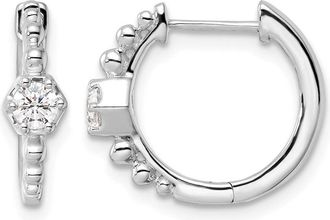 Diamond2Deal 14k Gold 0.28 ct Lab Grown Diamond Hinged Hoop Earrings VS Clarity, D-E Color