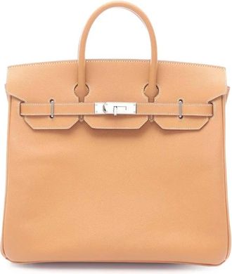 Herm&egrave;s Borsa a mano HAC Birkin Retourne 32 in pelle Epsom 2007 - Marrone