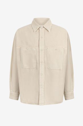 Christophe Lemaire Weites Jeanshemd Snow Oat