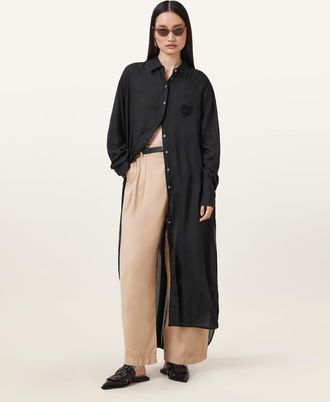 AllSaints Lyocell Ezra Maxi Shirt Dress, Size: XS