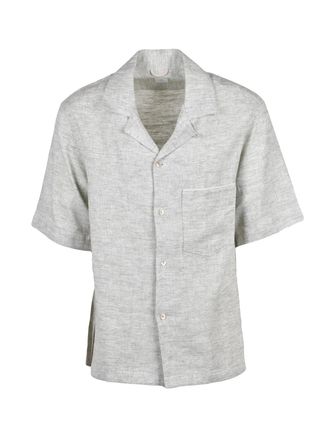 Eleventy Sage Green Linen Viscose Men Shirt