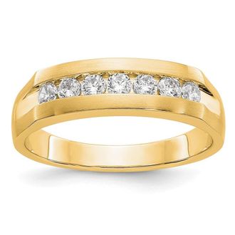 Diamond2Deal 14k Gold Lab Grown Diamond Wedding Band Ring 1/2Ct Clarity- VS Color- D-E