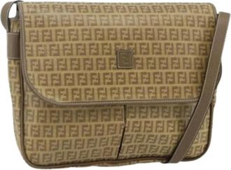 Fendi Pre-owned Cross Body Bags, female, Beige, Size: ONE SIZE Pre-owned Vintage Zucchino Canvas Shoulder Bag