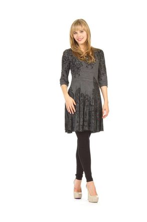 Papillon Sublimation Skirt Paisley Print Dress In Grey
